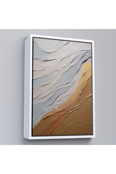Oxyteez Tablou cu aspect de pictură în ulei în tonuri galbene și crem cu cadr...