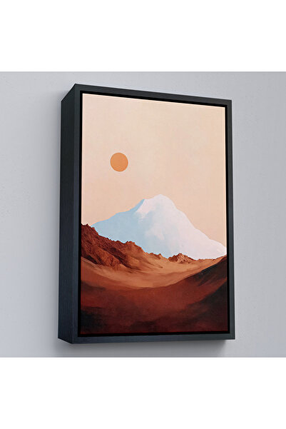 Oxyteez Αφηρημένο ηλιακό τοπίο πίσω από το βουνό με ξύλινο πλαίσιο-7622