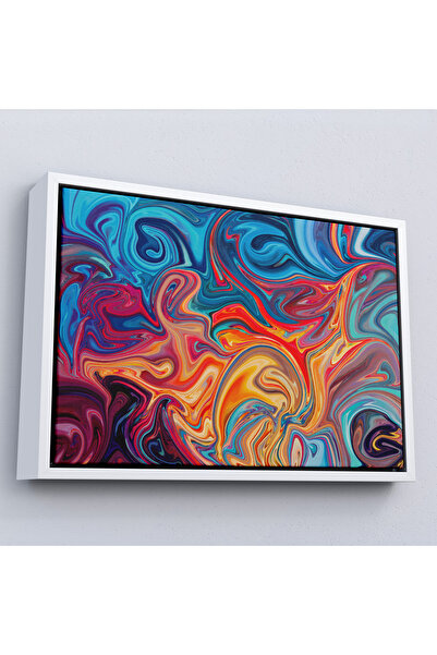 Oxyteez Tablou cu model de marmură colorat cu cadru din lemn-7204