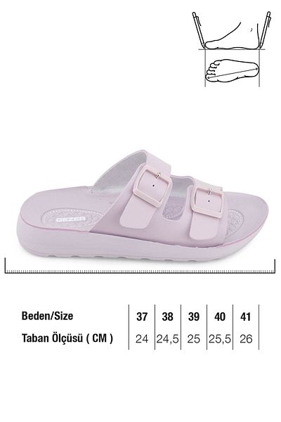 GEZER Summer Women's Comfortable Sole Faux Leather Double Buckle Adjustable Daily Slippers