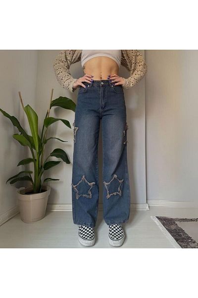 Köstebek Blue Star Patch Vintage Jeans