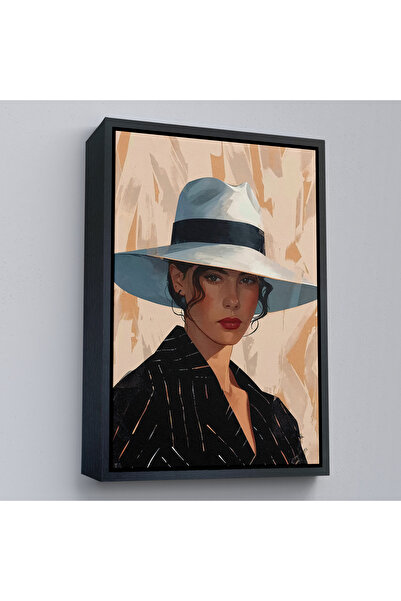 Oxyteez Femeie frumoasă cu cadru din lemn, cu aspect ascuțit, tablou-7565