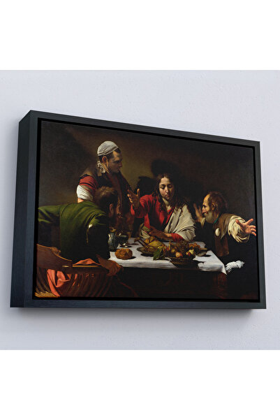 Oxyteez Caravaggio cu cadru din lemn - Masa de cină la Emmaus - Supper At Emm...