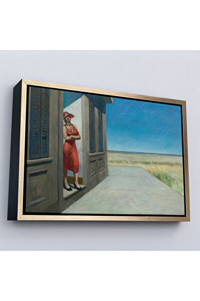 Oxyteez Edward Hopper cu cadru din lemn - Pictură de dimineața din Carolina d...