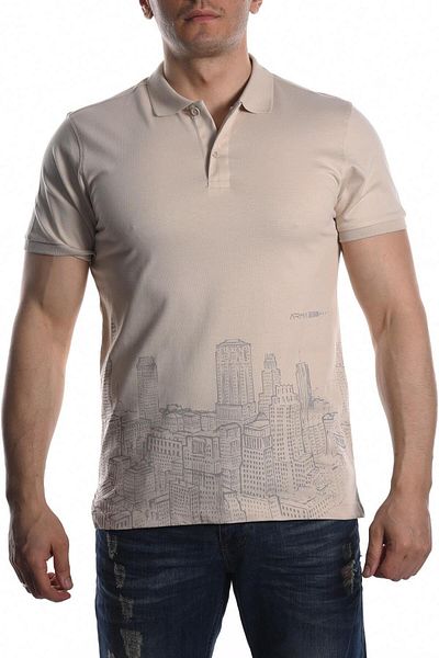 Arma Ανδρικό μπλουζάκι εκρού με λεπτή εφαρμογή Polo Y8tyo7888