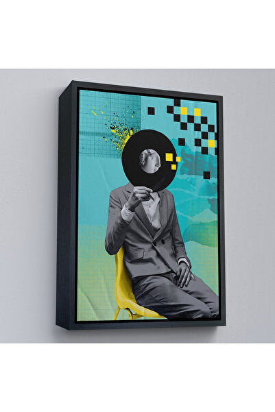 Oxyteez Tablou Pop Art cu cadru din lemn Head Man-7877
