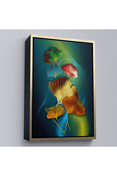 N NOXXO Tablo cu detaliu auriu colorat cu cadru din lemn-7988