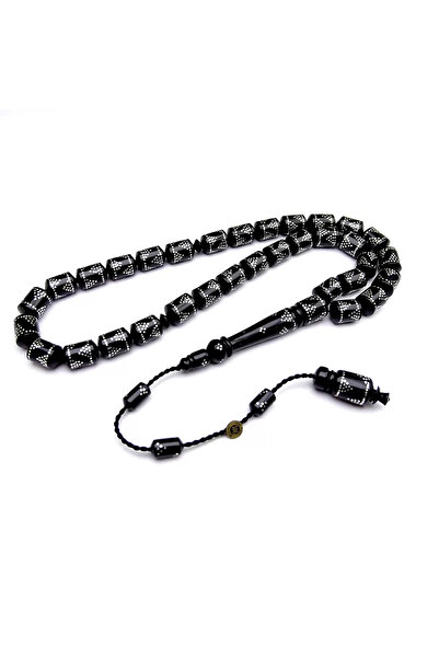 Tesbih Ruyasi Traşlı Kesme Model Gümüş İşlemeli Kuka Tesbih