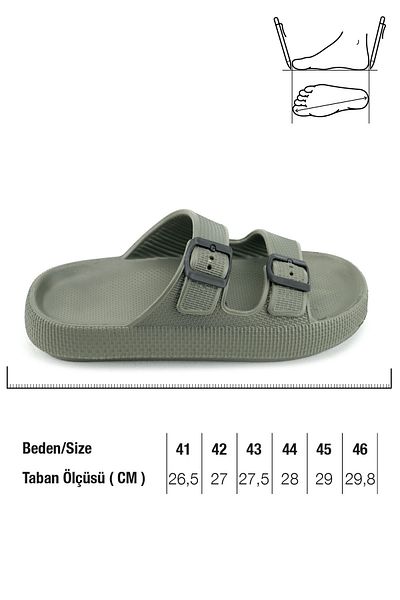 GEZER Summer Men's Two Buckle Adjustable Eva Slippers Suitable for Wet Floor