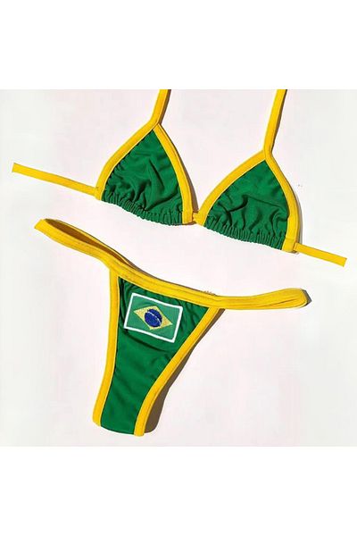 Köstebek Green Vintage Brasil - Σετ μπικίνι με κίτρινο κορδόνι