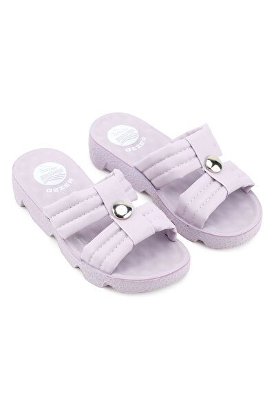 GEZER Papuci de zi cu zi din piele artificială pentru femei cu talpă de masaj de vară