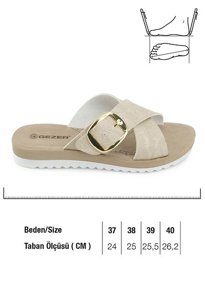 GEZER Women's Summer Single Buckle Adjustable Faux Leather Comfortable Sole Daily Slippers