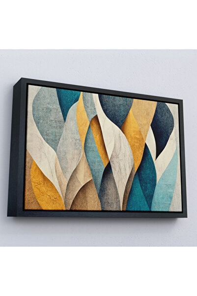 Oxyteez Tablou decorativ abstract colorat cu rama din lemn-7250