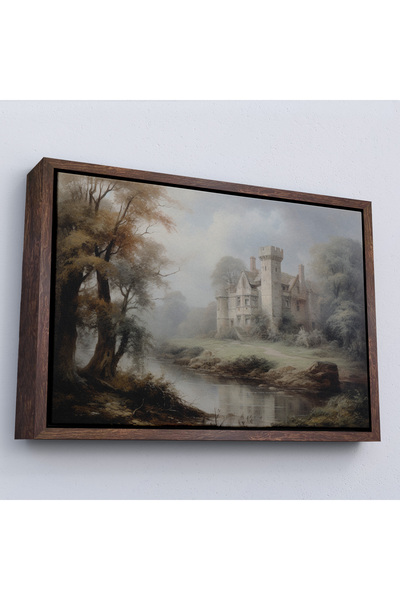 Oxyteez Pictură medievală a castelului din Anglia cu cadru din lemn