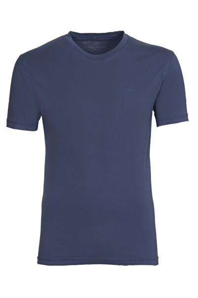 Arma Чоловіча темно-синя футболка з коміром-стійкою Y9too7480