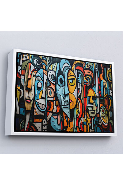 TAKI DERYASI Tablou Graffiti Cubism cu Cadru din Lemn-7227