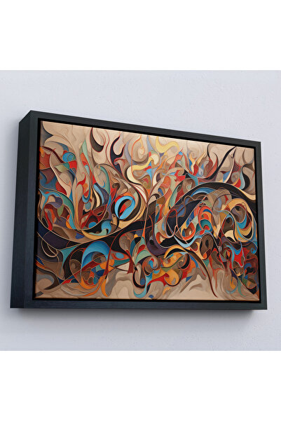 Oxyteez Tablou decorativ cu linie arabă cu cadru din lemn-7237