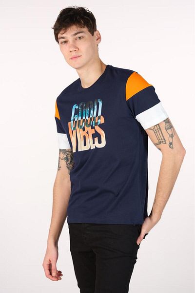 Arma Ανδρικό μπλουζάκι Navy Blue Crew Neck Y 22344400201