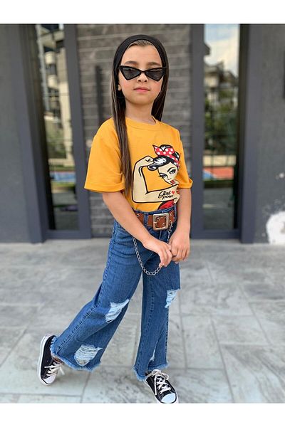 KOKOŞ BEBEK Girls Spanish Chain Detailed Suit