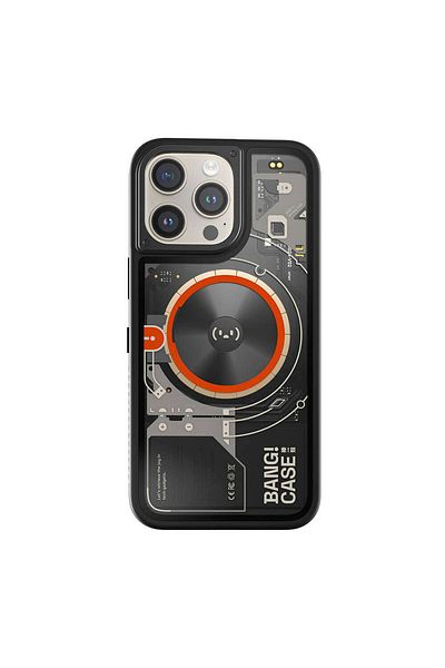 System Com حافظة آيفون 15 برو ماكس قابلة للتخصيص 3 وظائف متصلة بالبلوتوث Bitmo Lab Bangcase Flux