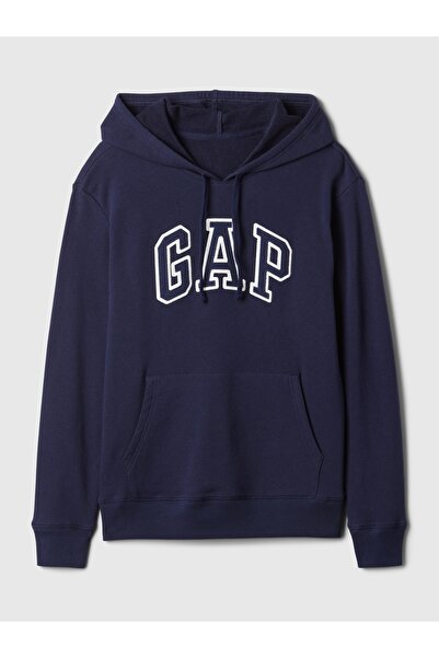 GAP Kadın Lacivert Logo Havlu Kumaş Sweatshirt