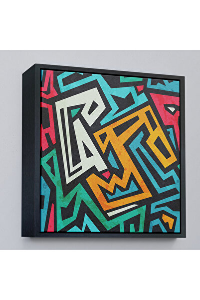 Home Pictură colorată cu efect grunge cu cadru din lemn-8317