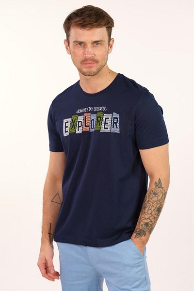 Arma Ανδρικό μπλουζάκι Navy Blue Crew Neck Y 22344401501
