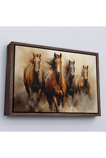 Home Tablou de cai alergați cu rame din lemn-7244