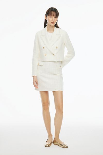 Perspective Adelios Ecru Mini Size Regular Fit Skirt