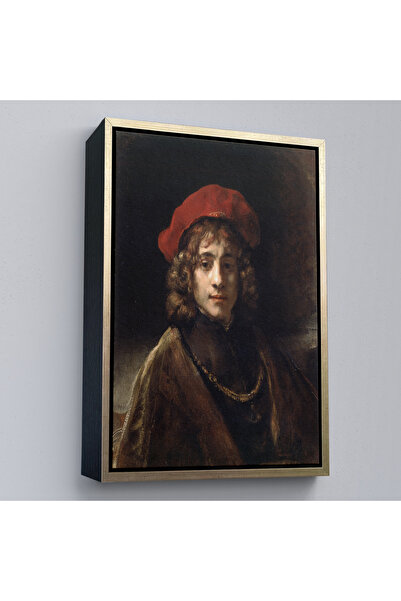Ahşap Çerçeveli Rembrandt - Sanatçının Oğlu Titus Tablo -Titus, The Artist'S Son-7438