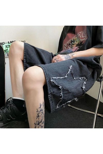 Köstebek Κοντό τζιν κοντό σορτς με λεπτομέρεια Star Patch