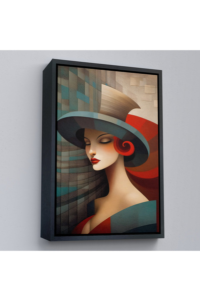 Oxyteez Tablou de femeie frumoasă vintage cu cadru din lemn-7523