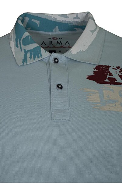 Arma Чоловіча синя футболка з коміром-поло Y21374272301