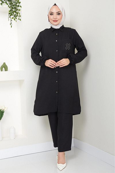 hafsamina Black Stone Double Set - HM2447