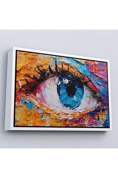 Oxyteez Pictură abstractă colorată a ochiului cu cadru din lemn-7240