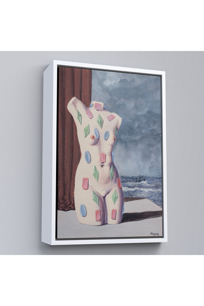 Limitless Rene Magritte with Wooden Frame - Water Drop Painting-7345
