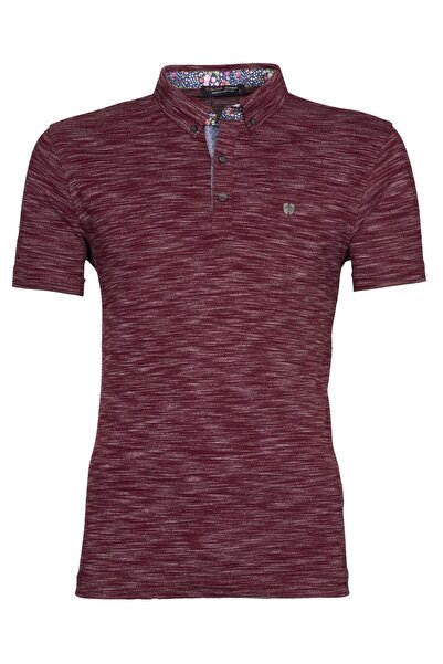 Arma Ανδρικό μπλουζάκι με κανονική εφαρμογή με λαιμόκοψη σε μπορντό Y9tyo7886