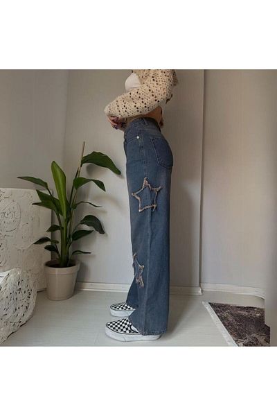 Köstebek Blue Star Patch Vintage Jeans