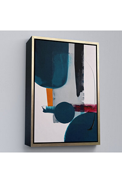 TAKI DERYASI Pictură în ulei în tonuri albastre cu cadru din lemn-7608