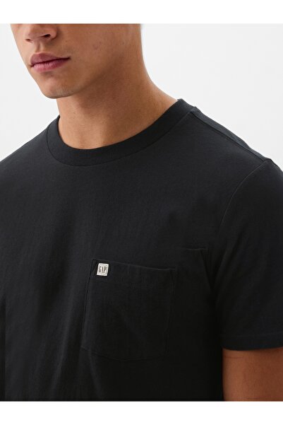 GAP Erkek Siyah Mini Logo Cepli T-shirt