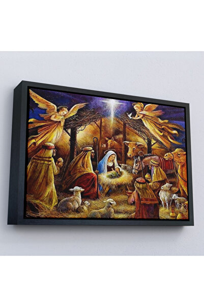 Oxyteez Tablou de Naștere a lui Hz într-un cadru de lemn - Cadou creștin-7205