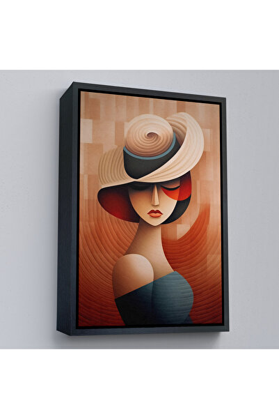 Oxyteez Tablou de femeie frumoasă vintage cu cadru din lemn-7511