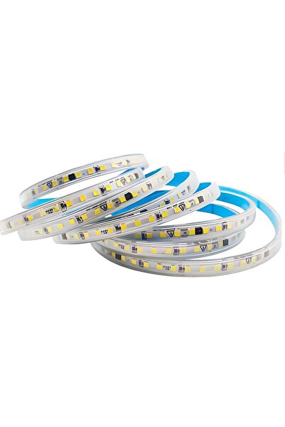 enparlak Şerit Led 220 Volt Trafosuz Yapışkanlı Dış Mekan Beyaz Işık Fiş + 5 ...
