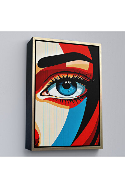 TAKI DERYASI Femeie cu ochi frumoși cu cadru din lemn Tablo-7908