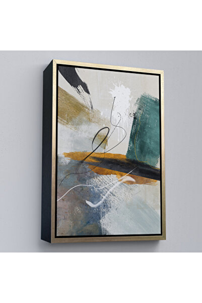 Oxyteez Pictură în ulei cu cadru din lemn Aspect pictură abstractă-7834