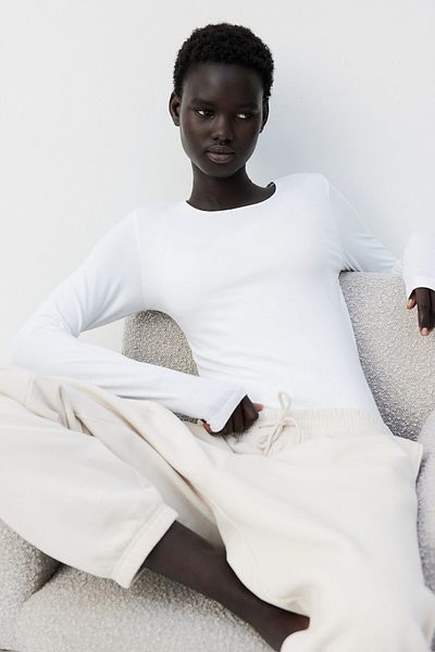 H&M قميص جيرسي بأكمام طويلة