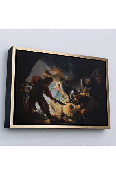 Home Rembrandt cu ramă din lemn - Tablo - Orbitarea lui Samson - The Blinding Of Samson-7141