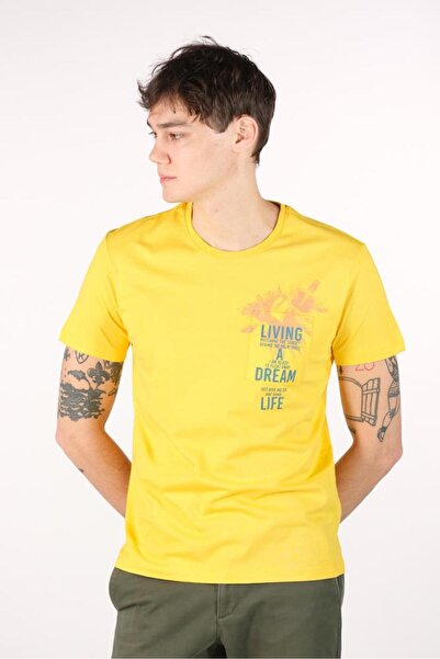 Arma Ανδρικό μπλουζάκι με κίτρινη λαιμόκοψη Y 22344401001