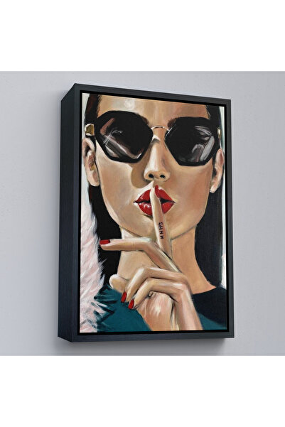 TAKI DERYASI Tablou de femeie frumoasă cu cadru din lemn-7953