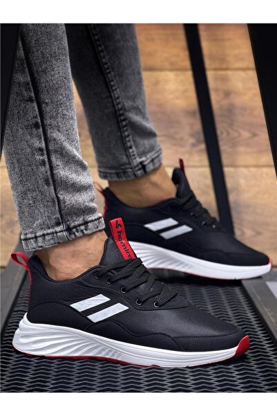 homiro Ανδρικά αθλητικά sneakers - με κορδόνια, Μαύρο, Λευκό, Κόκκινο